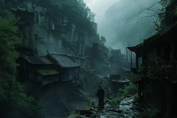 village inside the mountain pass