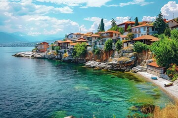 panorama of the croatian coast town
