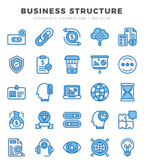 Business Structure Icons Pack Two Color Style. Vector illustration.