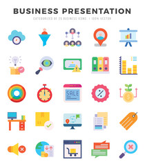 Business Presentation icons set. Vector illustration.