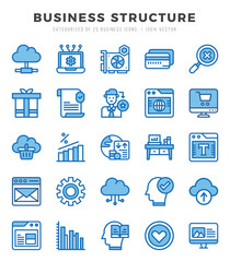 Business Structure Two Color icons. Vector Two Color illustration.