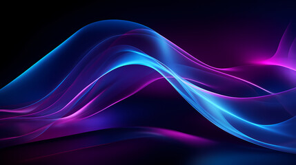 Naklejka premium Curved light trails extend upward. Comet shaped lines on dark background