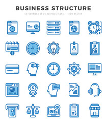 Collection of Business Structure 25 Two Color Icons Pack.
