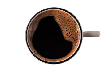 cup of Turkish coffee on a white background isolate top view
