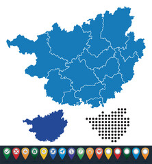 Set maps of Guangxi province