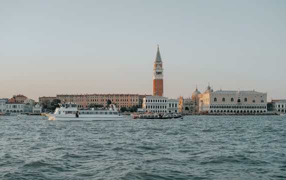 San Marco square view druing sunset from the sea