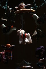 Fototapeta na wymiar Japan Travel. Hanging decorations (Tsurushi Kazari) are displayed every March during the Doll's Festival to pray for the growth of girls. 