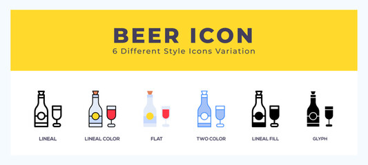 Fototapeta premium Beer icon vector design illustration in trendy style