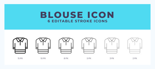 Blouse vector icon. With different stroke vector illustration. - obrazy, fototapety, plakaty