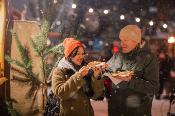 Culinary Adventure: Couple Tasting German Market Delights