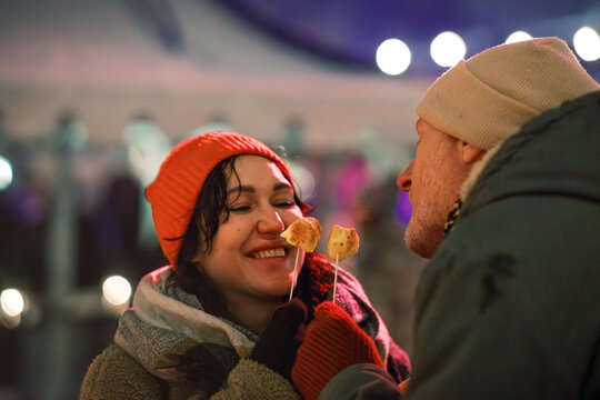 Couple of goofballs Enjoys cheese balls outside