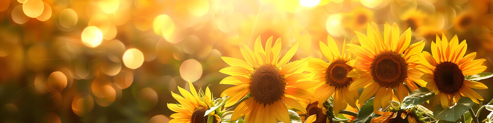 banner sun flower field