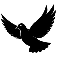 Simple Flying Dove Silhouette Symbolic Beauty