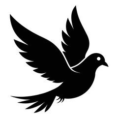 Simple Flying Dove Silhouette Symbolic Beauty