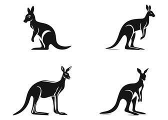 set of kangaroo vector illustration