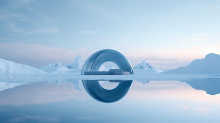 A photo of a Minimal Igloo Reflecting Tranquility