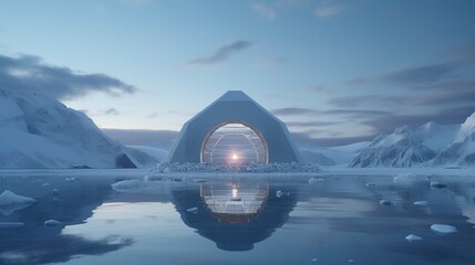 A photo of a Minimal Igloo Reflecting Tranquility