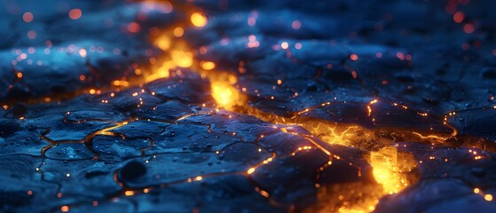 Lava Textures Night Glowing Molten Volcanic Rock Surface Heat Eruption