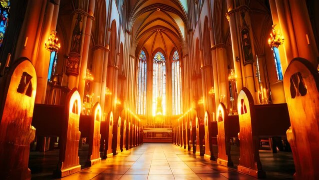 Majestic catholic cathedral interior