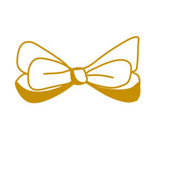 Tied bow in doodle style