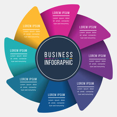 8 Steps Infographic business information 8 Steps, objects, elements or options infographics design template