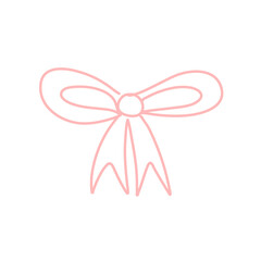 Pink bow outline