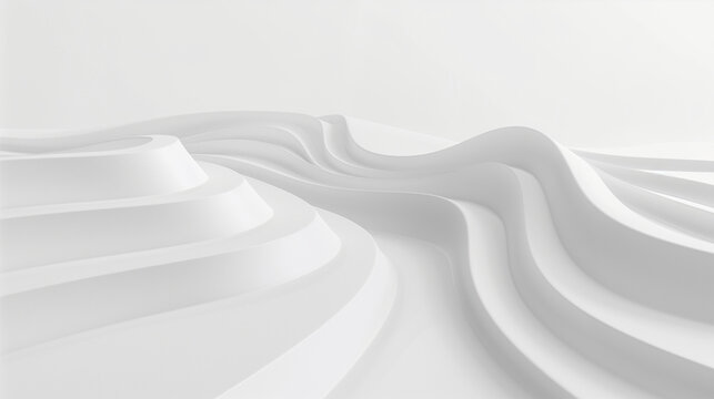 A minimalist, abstract white background with soft, curved lines and a subtle gradient