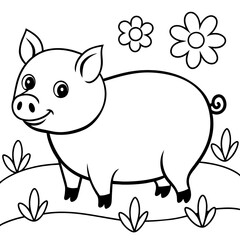 pig smiling- vector illustration