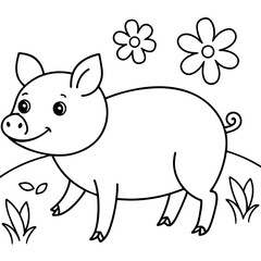 happy pig- vector illustration