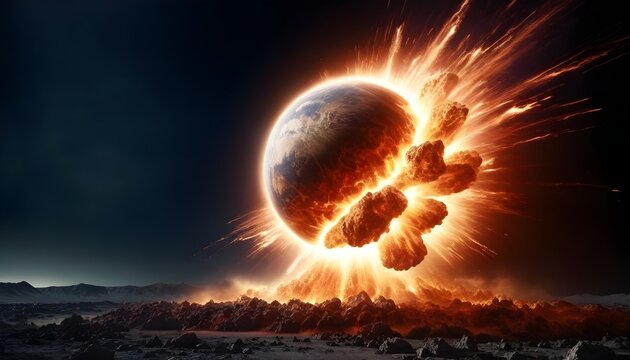 exploding planet - Generative AI