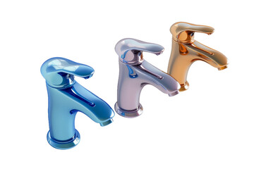 Modern Plastic Faucets for Kitchen and Bathroom isolated on transparent background