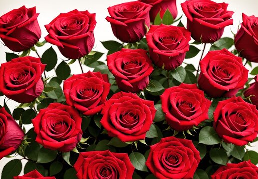 A bouquet of red roses.