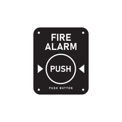 Fire alarm button icon design, isolated on white background, vector illustration