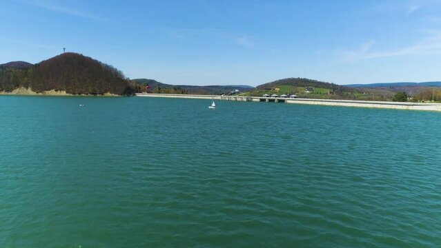 View Of The Solina Lake Bieszczady Aerial Poland
