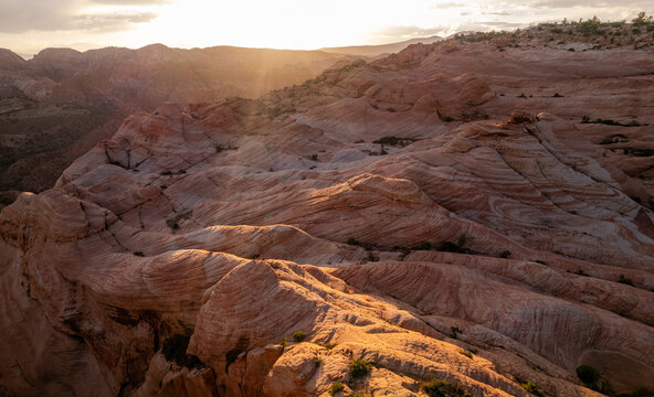 Sandstone Rock Formations In Desert, Utah