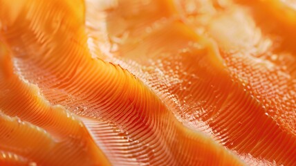 Close-up view of textured surface salmon sashimi with orange hue - obrazy, fototapety, plakaty