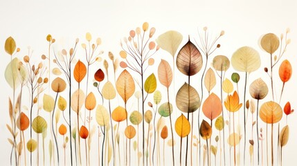 Bright and colorful autumn wallpaper, featuring artistic twigs and leaves in yellow tones.