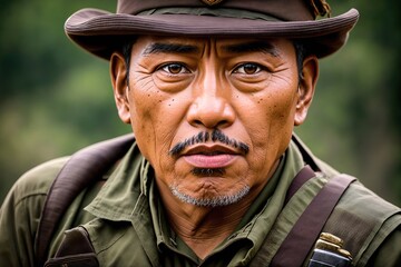 Fototapeta premium Soldier in the Jungle
