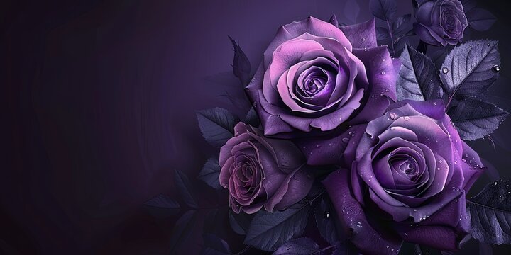 Purple roses on a purple background, illustration, picture, vintage, background, wallpaper.