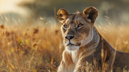 a lioness in savannah