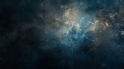 Fototapeta na wymiar Dark abstract painted texture with blue and orange accents for backgrounds.