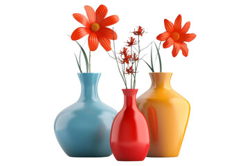Plastic Vases isolated on transparent background