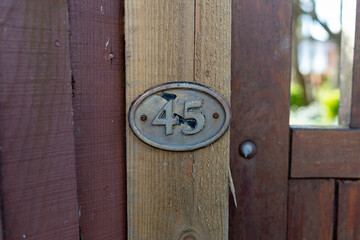 old metal door number 45