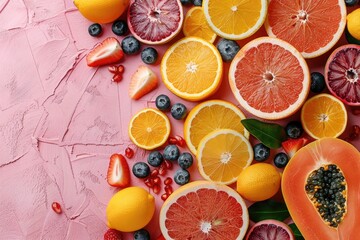 fun and colorful tropical fruits theme professional photography