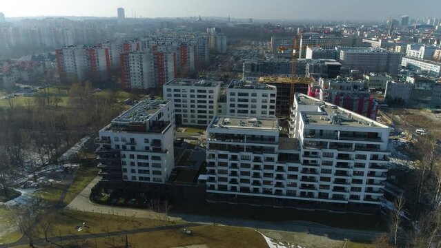 Building At Dolina Trzech Stawow In Katowice From The Aerial View