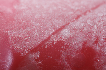 Ice crystal on pink background