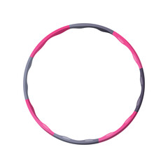 Vector hula hoop illustration in pink and grey colors for exercise, fitness.
