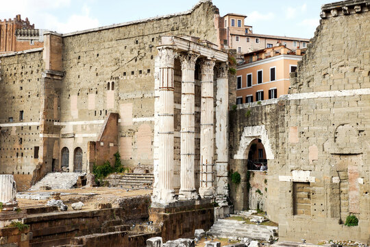 Panoramic Sights of The Forum of Nerva ( Foro di Nerva) in Rome, Lazio Province, Italy.