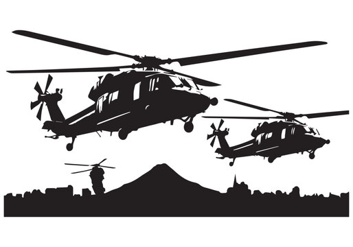 Military Helicopter Silhouette