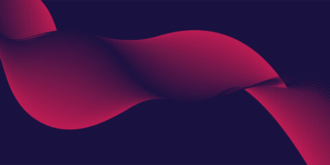 Obraz premium Abstract glowing wave lines on dark background. Dynamic wave pattern. Modern gradient flowing wavy lines. Futuristic technology concept. Suit for banner, poster, brochure, art background vector